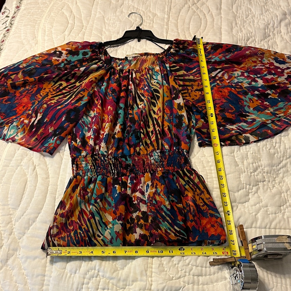 Annalee + Hope Colorful Abstract Blouse